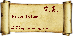 Hunger Roland névjegykártya